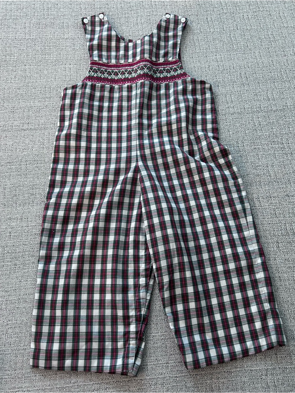 Velani Classics Plaid Green, Burgundy, White Jumper. Size 3